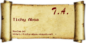 Tichy Absa névjegykártya